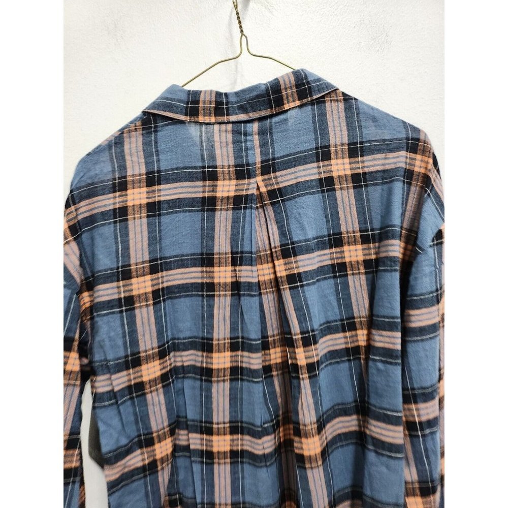 Threads 4 Thought Womens Shirt Size Medium Blue Plaid Organic Cotton Hi-Low NWT - Picture 10 of 10